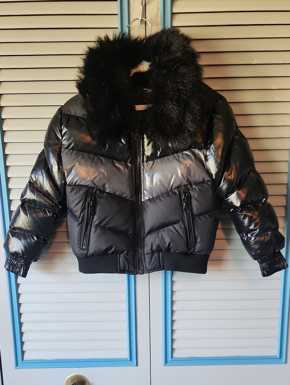 Jordan Craig Kids Black Puffer Coat Faux Fur Collar
